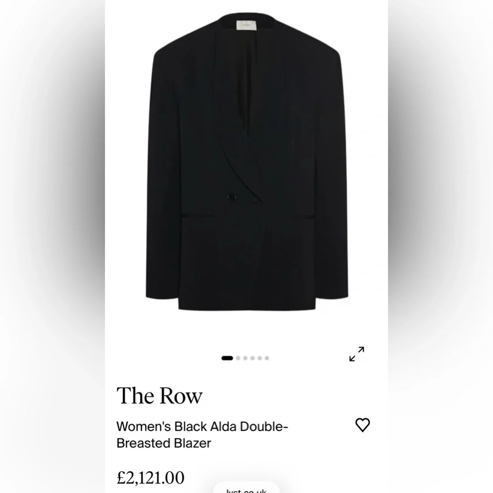 THE ROW black Alda blazer jacket double breasted shawl lapels New w/tags $2800 - Picture 16 of 16